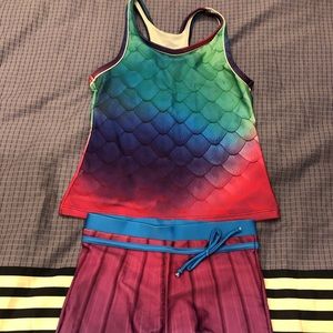 NWOT Girls Two Piece Bathing Suit Size Medium